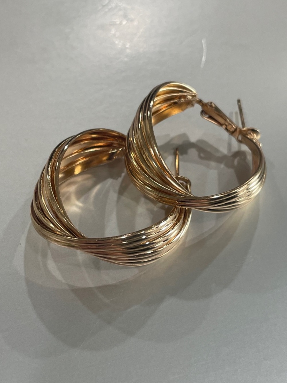 Gold-Tone Twisted Hoop Earrings - Women Fashion Jewelry